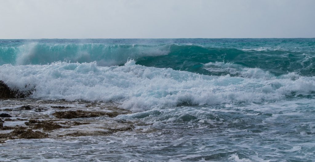 Mediterranean Sea during a storm in Cyprus