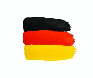 flag of Germany painted with paints