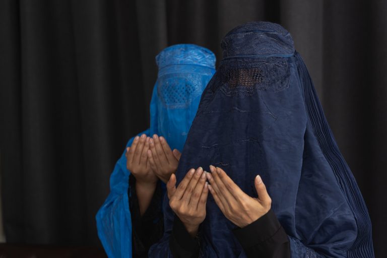 Young asian women wear burka having worship and praying for fasting and Eid of Islam